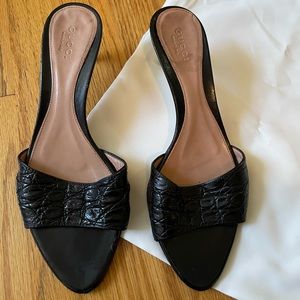 Rare Gucci by Tom Ford S/S 2004 Genuine Crocodile Black Bamboo Heeled Shoes 6 B